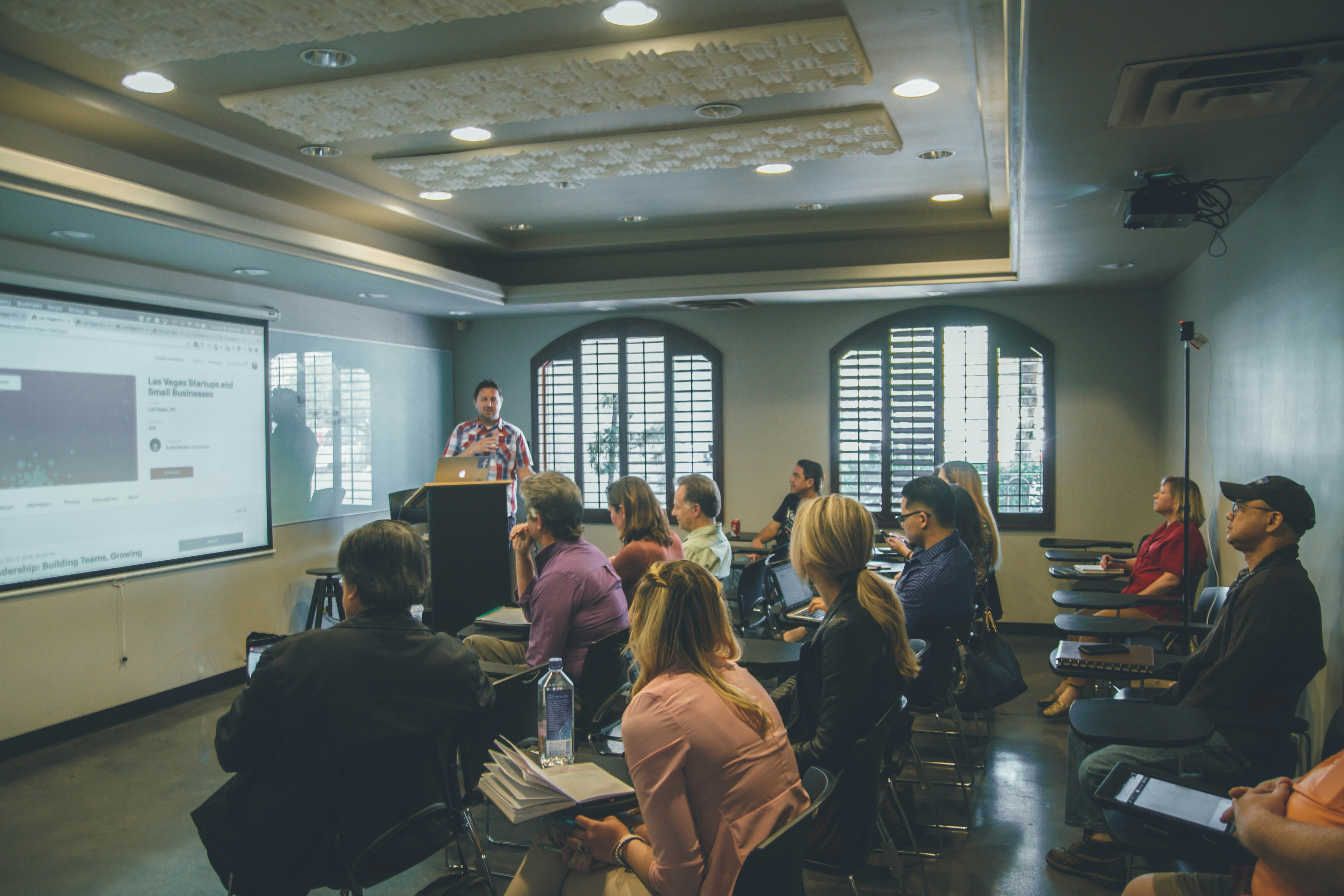 Professional training session with staff in a classroom setting
